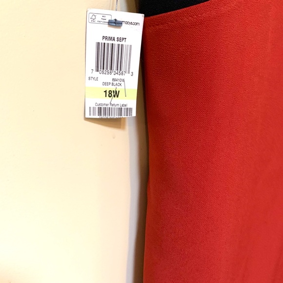 Brick Red/ Black Color Block A-line Dress - Picture 4 of 6